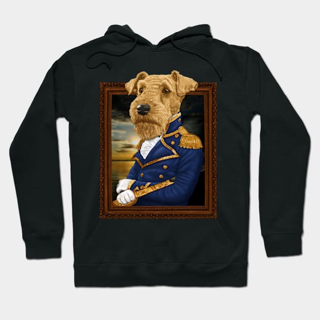 Admiral Airedale Terrier Hoodie by Motzart